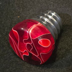 Jockey Hand Shift Knobs ~ White Ribbon in Colored Plastic on Metal Base