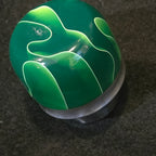 Jockey Hand Shift Knobs ~ White Ribbon in Colored Plastic on Metal Base