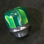 Jockey Hand Shift Knobs ~ White Ribbon in Colored Plastic on Metal Base