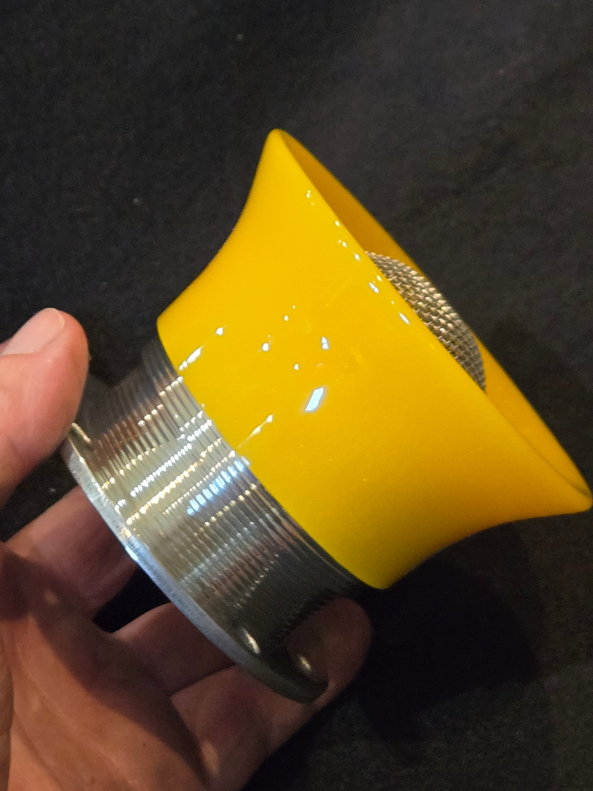 Filtered Velocity Stack Colored Plastic Bell with Billet Aluminum Back