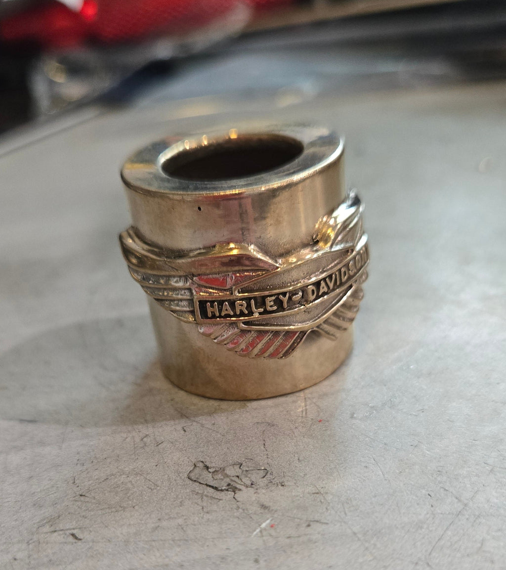 Vintage Style HD Wings Logo Brass Pushrod Collars